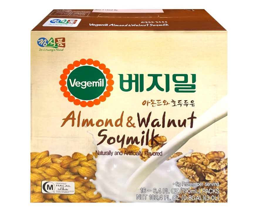 Dr. Chung's Vegemil Almond & Walnut Soy Milk 190ML 16-Pack