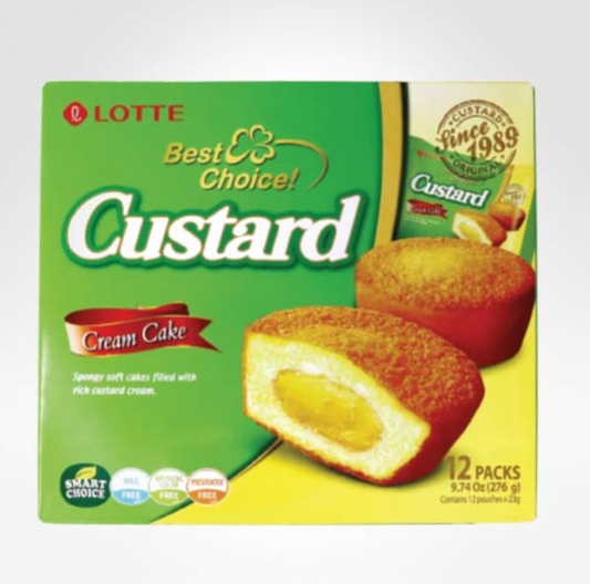 Lotte Custard Cream Cakes 12 Packs (276G)