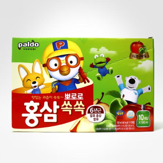 Paldo Pororo Red Ginseng Drink Orange 100ML × 10