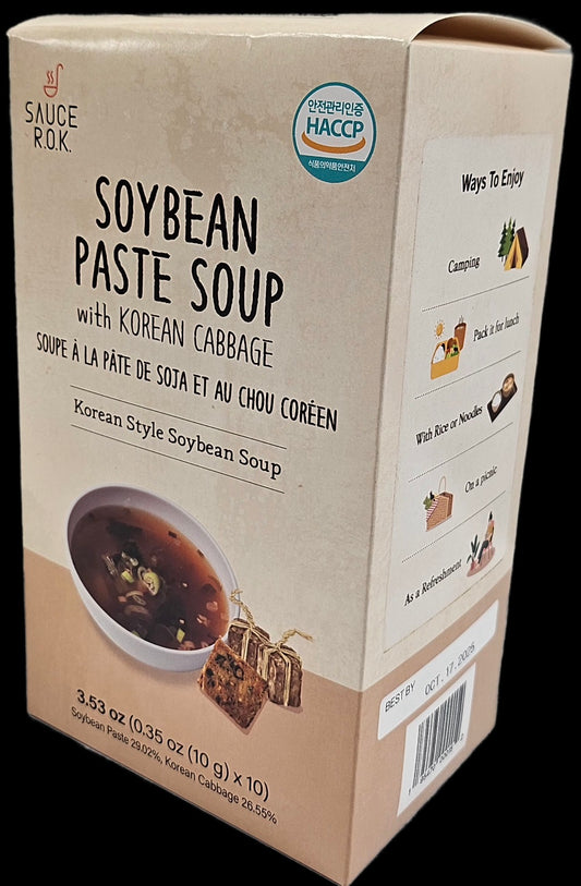 Cabbage soybean paste soup seasoned with Sosrak Baeknyeon broth